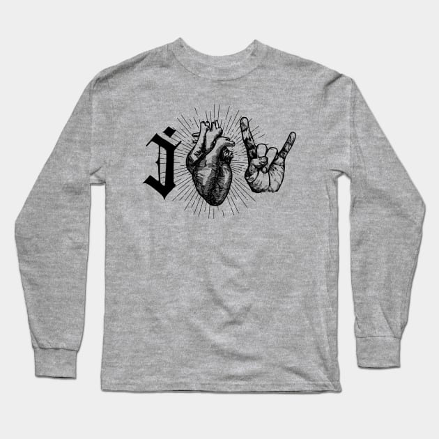 I Love Rock And Roll Music: Edgy Design For Music Lovers Long Sleeve T-Shirt by TwistedCharm